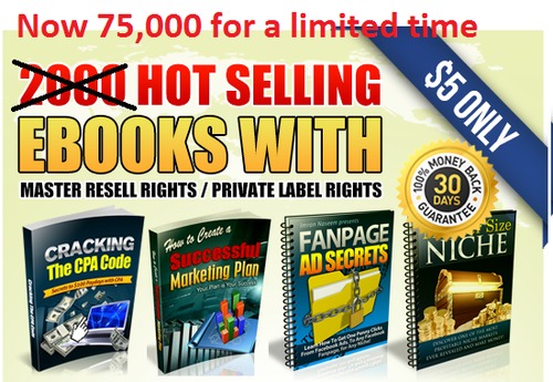Product picture 75,000 HOT Selling High Quality Ebooks with mmr plr